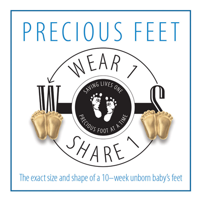 Jewelry, Lapel Pin, Precious Feet, Gold-Colored, Wear1Share1 Card
